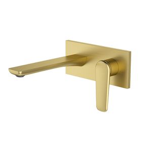 Grifo de lavabo de pared, 67003, 670 Round, cromo/negro mate/oro cepillado/oro rosa, monomando, instalación oculta - Product Image 3