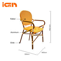 Fauteuils Confortables en Gros pour Café, Hôtel, Style Bistro Français, Chaises en Rotin pour Patio, Chaises de Salon d'Extérieur