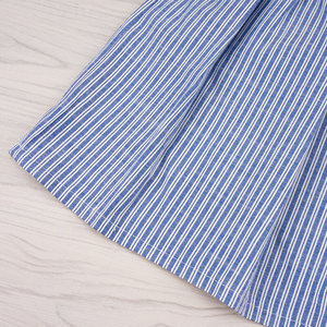 Robe en satin décontractée pour filles manches volantes nœud papillon imprimé rayé licou respirant écologique pour les fêtes des tout-petits 13 - Product Image 6