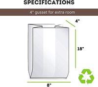 Bolsas grandes de plástico reutilizables para pan, bolsas transparentes con 100 corbatas para panaderos y propietarios de panadería, paquete de 100 Uds.