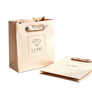 Wholesale new design jewelry gift bags with logo custom <b>drawstring</b> ribbon handle jewelry packaging bags for small business - Product Image 1