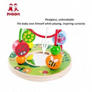 Miroir de jardin jouet éducatif pour bébé labyrinthe de perles en bois pour les tout-petits 1 + - Product Image 2