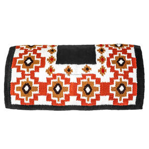 Mantas de sillín de lana occidental más vendidas con parche de cuero Mantas de lana occidentales al por mayor Relleno de lana suave y cálido - Product Image 1