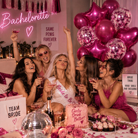 Ensemble de ballons pour centre de table de fête d'anniversaire, ballons en latex avec confettis et ballons en feuille d'aluminium en forme d'étoile et de cœur pour photos