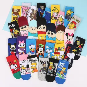 Sifot Wholesale Custom Cute Cartoon Character Cotton Faces Designer Funny Teen Girls Socks Non-slip Women Anime Ankle Socks