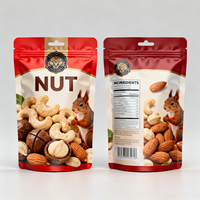 Op maat gemaakte bedrukte logo gedroogde vruchten stand-up pouch matte folie mylar zakken hersluitbare ritssluiting voor gemengde noten amandelen cashewnoten snacks