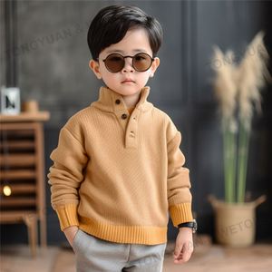 2025 automne hiver nouveau Design personnalisé coton acrylique tricot enfants chandails enfants demi-quart fermeture éclair <span class=keywords><strong>pull</strong></span> bébé <span class=keywords><strong>garçon</strong></span> chandails - Product Image 4