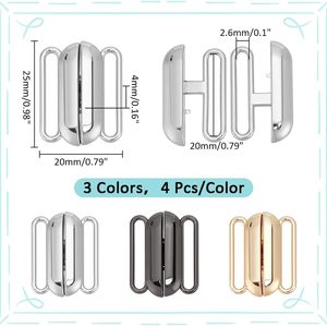 Sets Colors <b>Front</b> Closing Bikini Clasp Clicker <b>Closure</b> <b>Bra</b> <b>Closure</b> Alloy Bikini Hook <b>Closure</b> Garment Clasps <b>Bra</b> Buckle For Linge - Product Image 2