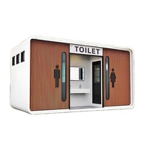 Toilettes portables écologiques en tôle galvanisée pour espaces extérieurs, durables, faciles à installer, avec plaque de gravure moderne, pour usage public