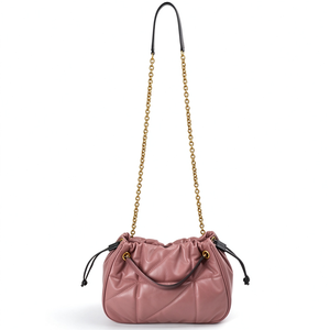Custom Leather Sling <b>Bag</b> Leather Quilted Tote <b>Bag</b> for <b>Women</b> Designer Lambskin Puffy Shoulder Purse With Metal Chain Strap - Product Image 1