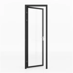 Porte double en verre Portes d'intérieur en aluminium Portes à battant en verre dépoli personnalisées