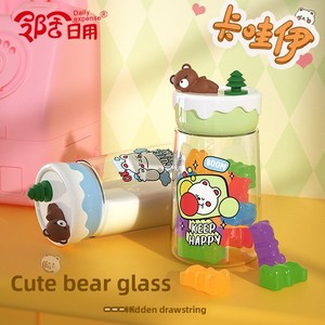Direct Factory <span class=keywords><strong>Sale</strong></span> High Borosilicate 24-Year-Old Novo Modelo Bonito Urso Dos Desenhos Animados Copo De Vidro Portátil de Alta Temperatura Resistente para - Product Image 2