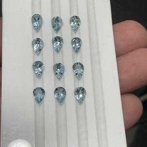 Pierre précieuse naturelle Aigue-marine bleu marine faite à la main, taille cœur poire, cristal en vrac, vente en gros pour la fabrication de bijoux OEM - Product Image 2