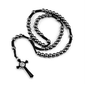 Rosario Católico de Hematita con Cruz y Cuentas de Oración para Jesús, Regalos Cristianos para el Día de Pascua - Product Image 6