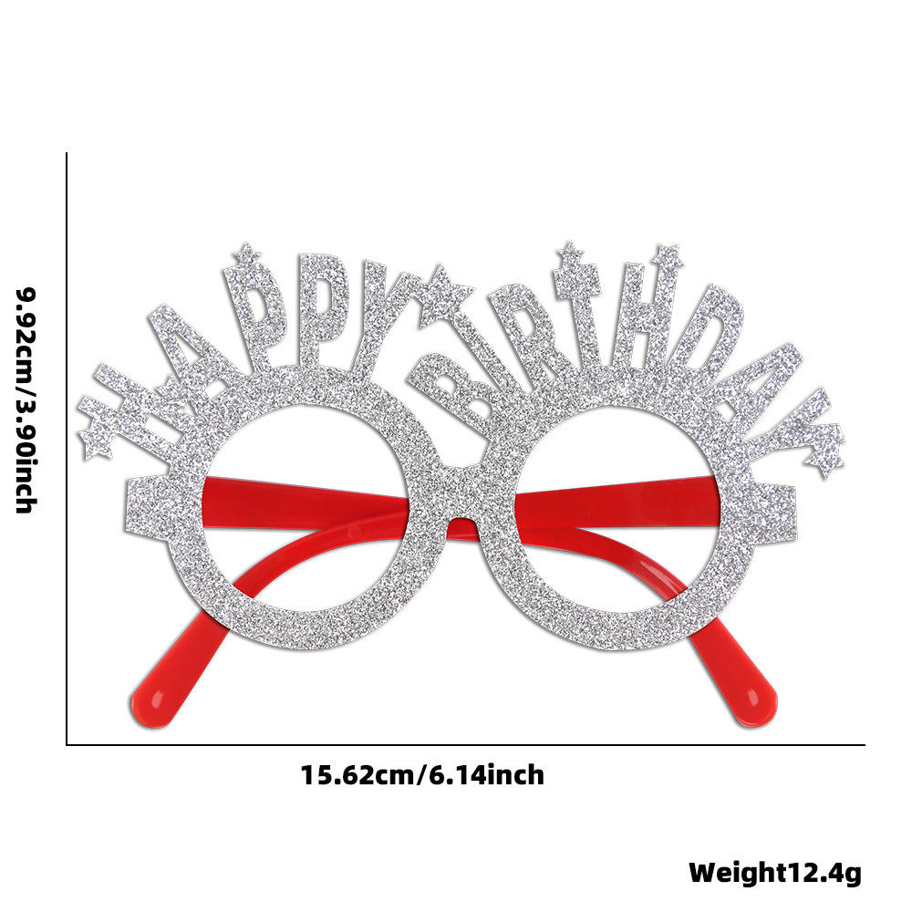 Silver birthday letters and stars