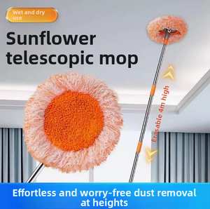 Balai de Nettoyage Réglable en Microfibre avec Manche Ajustable et Tête Remplaçable pour le Nettoyage des Sols et Murs Domestiques - Product Image 2