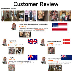 Blusas Elegantes de Manga Larga con Estampado Floral y Cuello Alto de Spandex Casuales de Verano para Mujer Hesayep, Elásticas en 4 Direcciones y Transpirables - Product Image 4