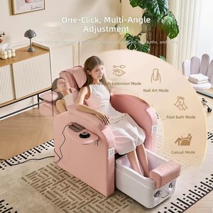 Fauteuil de pédicure électrique de luxe moderne rose avec bain de pieds et spa pour les pieds – Vente en gros - Product Image 2