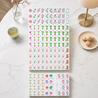 Ensemble de Mahjong Américain de Luxe Moderne en Cristal, Design Minimaliste, Perles Acryliques, Portable, Universel, pour Jeu Manuel à Domicile ou au Casino