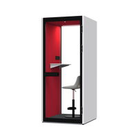 Cabine de bureau insonorisée individuelle en verre, design moderne et écologique, idéale pour entrepôt et salon