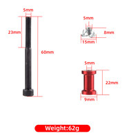 Kit de fixation moteur pour avion RC : entretoises rouges anodisées 22 mm M5 avec écrous aveugles