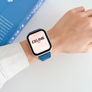 Iwatch श्रृंखला के लिए फैशन डेनिम कैनवास घड़ी बैंड 7/6/5/4/3/2/1 कैनवास स्मार्ट घड़ी स्ट्रैप 38 40 41 42 45 49 मिमी - Product Image 2