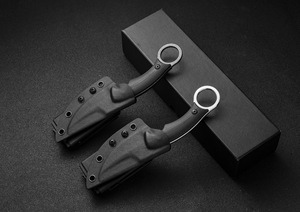 Couteau de survie en plein air <span class=keywords><strong>Mako</strong></span> Shark court acier D2 haute dureté avec poignée en caoutchouc petite lame droite d'utilisation sur le terrain - Product Image 6