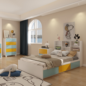 Set di Mobili Moderni <span class=keywords><strong>in</strong></span> <span class=keywords><strong>Legno</strong></span> per <span class=keywords><strong>Camerette</strong></span> da Bambina ad Altezza Regolabile per Appartamento Casa Hotel o Villa - Product Image 5