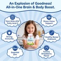 Qbioflex Offre Spéciale Gommes liquides à l'Oméga-3 DHA, stimulant cérébral pour enfants, complément alimentaire