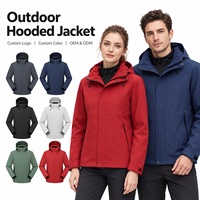 Veste imperméable unisexe 3-en-1 personnalisée, coque extensible haute densité 75D, membrane TPU 2.0, doublure en duvet de canard, vêtements OEM ODM