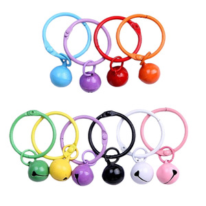 Llavero de metal colorido con campana y colgante para mascotas, colores surtidos, 3 cm, hecho a mano - Product Image 1