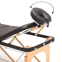 Table de massage multifonctionnelle portable pliable en 3 sections, style thaïlandais et coréen, en bois, pour soins par ventouses, SPA corporel et tatouage, avec hauteur réglable