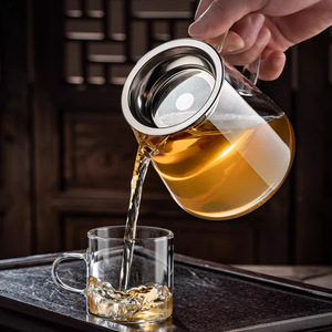 Jarra de té de vidrio transparente, cuerpo recto, gran capacidad, para la ceremonia del té, taza de preparación de té - Product Image 4