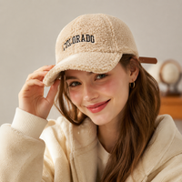 Casquettes Snapback en Polaire Sherpa Rétro Tendance Brodé Respirant Doux pour la Peau Chapeau de Papa pour l'Extérieur Quotidien Contre le Froid