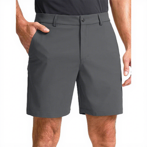 Shorts de golf décontractés pour hommes, été, confortables, 100 % coton, écologiques, anti-plis, séchage rapide, tricotés, taille mi-haute avec cordon de serrage - Product Image 5