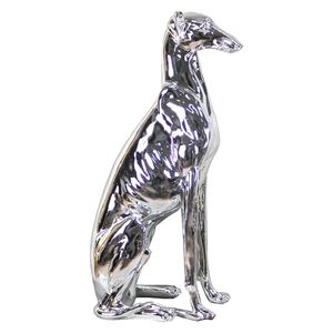 Offre Spéciale Figurines d'animaux en fibre <span class=keywords><strong>de</strong></span> verre en résine grandeur nature moderne Statue <span class=keywords><strong>de</strong></span> <span class=keywords><strong>chien</strong></span> lévrier géant chromé peint à la main artistique - Product Image 2