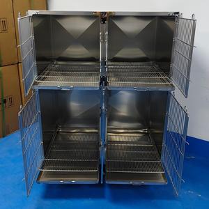 Ağır Hizmet Tipi Paslanmaz Çelik 4 Katlı Köpek Kafesi Büyük/Orta Boy Irklar İçin Hareketli Döner Kilitlenebilir Tekerlekler Kolay Sökülebilir Bölme - Product Image 3