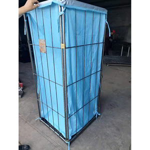 उच्च गुणवत्ता बाहरी कपड़े कवर धातु प्लेट जस्ता रोल कंटेनर रसद ट्राली के लिए कपड़े धोने या गोदाम - Product Image 4