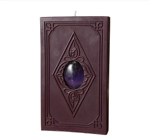 Vela de rituales con símbolo místico en relieve, directa de fábrica, OEM, para Wicca, brujería, meditación, caja de regalo, color morado empolvado personalizado - Product Image 3
