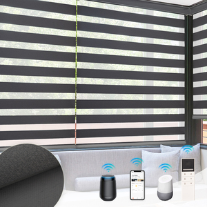 Waterproof Built-In Horizontal Plain Modern Fabric Clear Roll up <strong>Small</strong> French <strong>Window</strong> Zebra Shades Blackout <strong>Blinds</strong> - Product Image 3