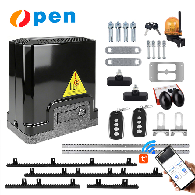 App Control Automatic Sliding Gate Opener Motor Kit 600kg-2000kg WiFi-Controlled Electric Sliding Door Motor