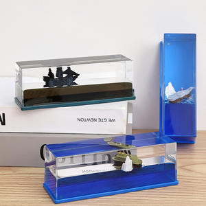 Bateau de croisière créatif voile fluide dérive bouteille liquide flottant bateau pirate décompression décoration goutte d'huile sablier - Product Image 3