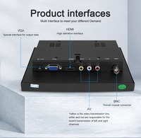 Moniteur industriel intégré Polcd 8 pouces multifonction avec écran TFT LED VGA en métal