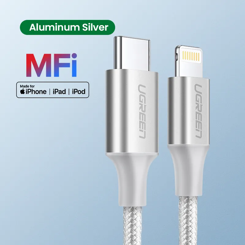 Wholesale MFi Aluminum Case USB Cable for iPhone 12 Mini 2.4A PD 2.0 Fast Lightning Data Sync Cable Original Apple Chip inside