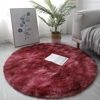 Teppich Batik-Look Langflor Dicker Runder Teppich Wohnzimmer Couchtisch-Matte Runde Tischmatte Wohnzimmer Hängekorb-Teppich