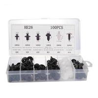 HE26 100 pièces – Kit de fixation automobile mixte pour panneaux de porte : épingles, rivets, vis et clips de retenue