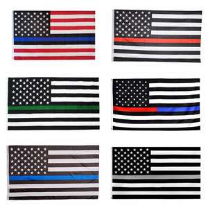 Bandera <span class=keywords><strong>de</strong></span> policía <span class=keywords><strong>de</strong></span> línea <span class=keywords><strong>de</strong></span> dos colores, 100% poliéster, azul, rojo, Delgado, 3x5 pies, disponible - Product Image 5