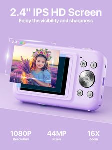 กล้องดิจิตอล 48MP พร้อมหน้าจอ HD 1080P ขนาด 2.4 นิ้ว แบตเตอรี่แบบชาร์จได้ สำหรับการเดินทางและการถ่ายวิดีโอบล็อก กล้องวิดีโอมินิแบบพกพา - Product Image 2