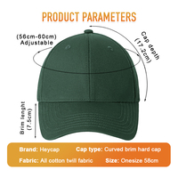 Gorra de Béisbol Deportiva Personalizada al por Mayor con Logotipo Bordado en 3D, Color Verde Bosque, 6 Paneles Estructurados, Algodón de Alta Densidad, Ajustable