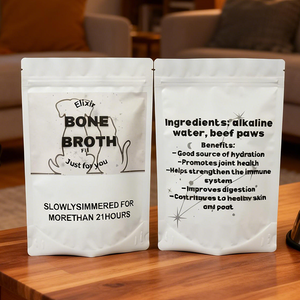 Sachet souple personnalisé imprimé, résistant à l'humidité, avec fermeture éclair, en plastique, pour aliments pour animaux de compagnie (chien), avec logo - Product Image 1